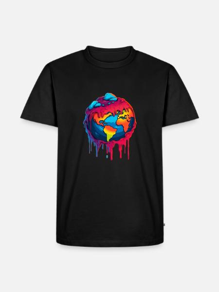 Earth in climate change - Men's Premium Organic T-Shirt - black