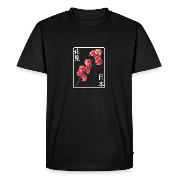 japonais fleur de cerisier Ecriture Aesthetics Japon - T-shirt Premium bio Homme - noir - Devant - Nico (187cm)