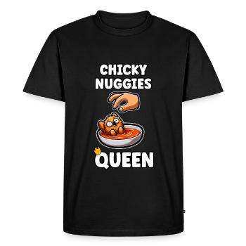 Funny Chicken Nuggets Woman Girl Gift - Men's Premium Organic T-Shirt - black - Front - Nico (187cm)
