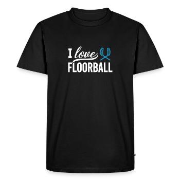 J’adore floorball unihockey Floor Ball - T-shirt Premium bio Homme - noir - Devant - Nico (187cm)