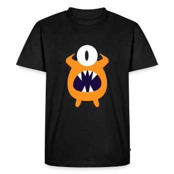 yellow screaming monster - Men's Premium Organic T-Shirt - black - Front - Nico (187cm)
