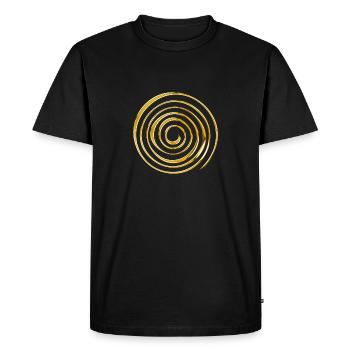 Spiral 3D GOLD - Men's Premium Organic T-Shirt - black - Front - Nico (187cm)