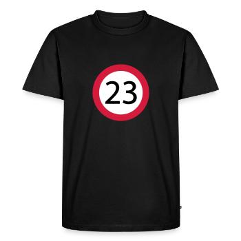 23 - Men's Premium Organic T-Shirt - black - Front - Nico (187cm)