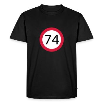 74 - T-shirt Premium bio Homme - noir - Devant - Nico (187cm)