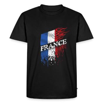 france drapeau - T-shirt Premium bio Homme - noir - Devant - Nico (187cm)