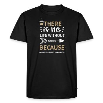 Il n’y a pas de vie sans eau B... - T-shirt Premium bio Homme - noir - Devant - Nico (187cm)
