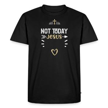 Not Today Jesus - Jesus - Men's Premium Organic T-Shirt - black - Front - Nico (187cm)