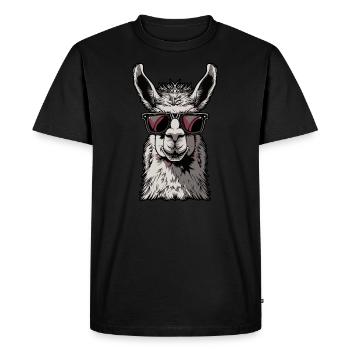 Drôle de lama alpaga - T-shirt Premium bio Homme - noir - Devant - Nico (187cm)