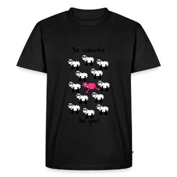 être différent - être coloré - T-shirt Premium bio Homme - noir - Devant - Nico (187cm)