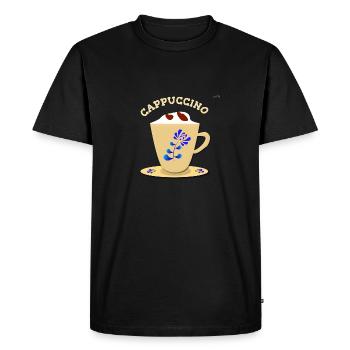 Cappuccino - Men's Premium Organic T-Shirt - black - Front - Nico (187cm)