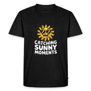 Moments d’été ensoleillés Vibrations Soleil d’été - T-shirt Premium bio Homme - noir - Devant - Nico (187cm)