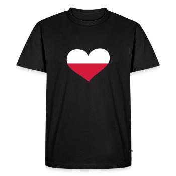Polen Herz; Heart Poland - Men's Premium Organic T-Shirt - black - Front - Nico (187cm)