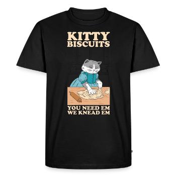 Kitty Biscuits Cat Cat Biscuits Baker Baker - T-shirt Premium bio Homme - noir - Devant - Nico (187cm)