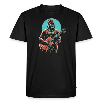 gorilla with a guitar - Men's Premium Organic T-Shirt - black - Front - Nico (187cm)