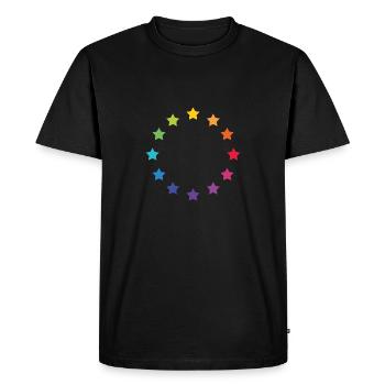 Arc-en-ciel de l’Europe - T-shirt Premium bio Homme - noir - Devant - Nico (187cm)