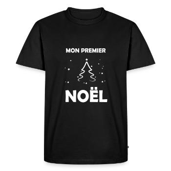 Mon premier noël - T-shirt Premium bio Homme - noir - Devant - Nico (187cm)
