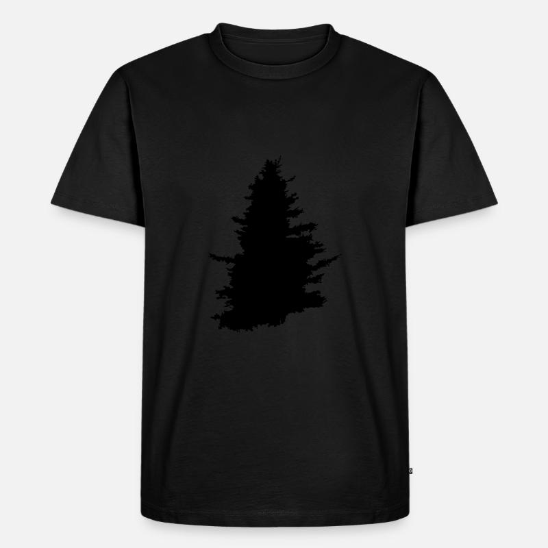 Baum, Nadelbaum, Wald - Männer Premium Bio T-Shirt - Schwarz