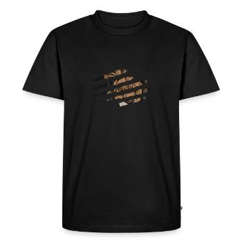 Éraflure animal africain avec tête de lion lion image - T-shirt Premium bio Homme - noir - Devant - Nico (187cm)