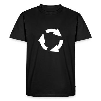 Flèches dans un cercle comme symbole d’un cycle - T-shirt Premium bio Homme - noir - Devant - Nico (187cm)