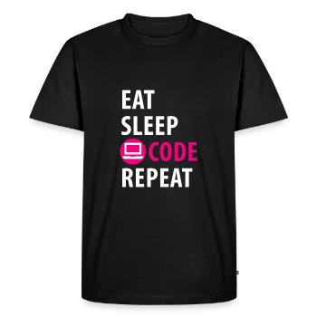 Programmer, Developer, Coder - Men's Premium Organic T-Shirt - black - Front - Nico (187cm)