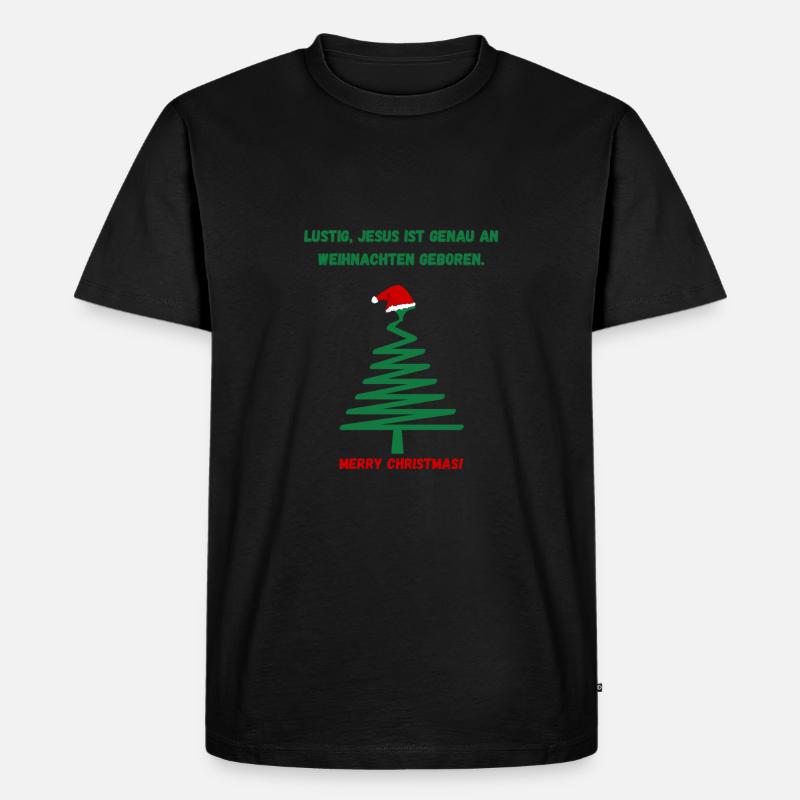Weihnachtsbaum Spruch lustig - Männer Premium Bio T-Shirt - Schwarz