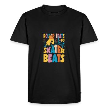 Rollerskater Party Feats To Skater Beats Gift Idea - Men's Premium Organic T-Shirt - black - Front - Nico (187cm)