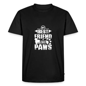 My best friend has paws yorkie - Men's Premium Organic T-Shirt - black - Front - Nico (187cm)