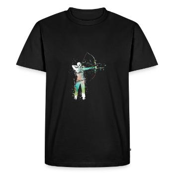 Splash Archery - Men's Premium Organic T-Shirt - black - Front - Nico (187cm)