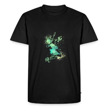 Splash Badminton player - Men's Premium Organic T-Shirt - black - Front - Nico (187cm)