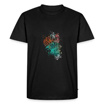 Splash Badminton shuttlecock - Men's Premium Organic T-Shirt - black - Front - Nico (187cm)