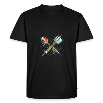 Splash Darts Design For Darts Player - Men's Premium Organic T-Shirt - black - Front - Nico (187cm)