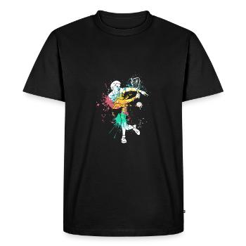 Splash art Squash sports for Squash player - Men's Premium Organic T-Shirt - black - Front - Nico (187cm)