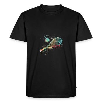 Splash art Squash sports for squash racket - Men's Premium Organic T-Shirt - black - Front - Nico (187cm)