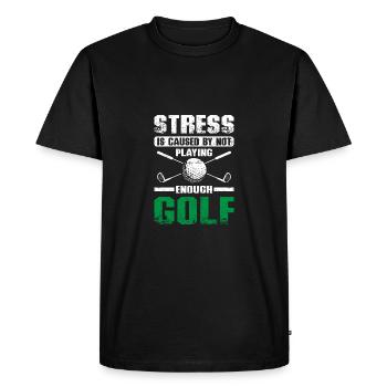 Funny stress golfing design for golfers - Men's Premium Organic T-Shirt - black - Front - Nico (187cm)