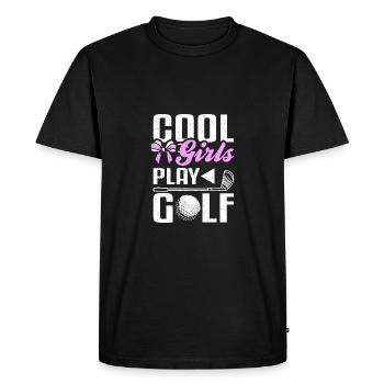 Les filles cool jouent au golf, design pour fille de golf - T-shirt Premium bio Homme - noir - Devant - Nico (187cm)