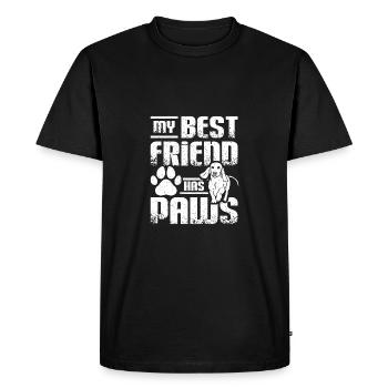 My best friedn has paws dachshund - Men's Premium Organic T-Shirt - black - Front - Nico (187cm)