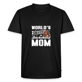 World's greatest dachshund mom - Men's Premium Organic T-Shirt - black - Front - Nico (187cm)