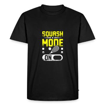Squash mode on - Men's Premium Organic T-Shirt - black - Front - Nico (187cm)