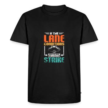 Drôle de frappe de piste de bowling - T-shirt Premium bio Homme - noir - Devant - Nico (187cm)