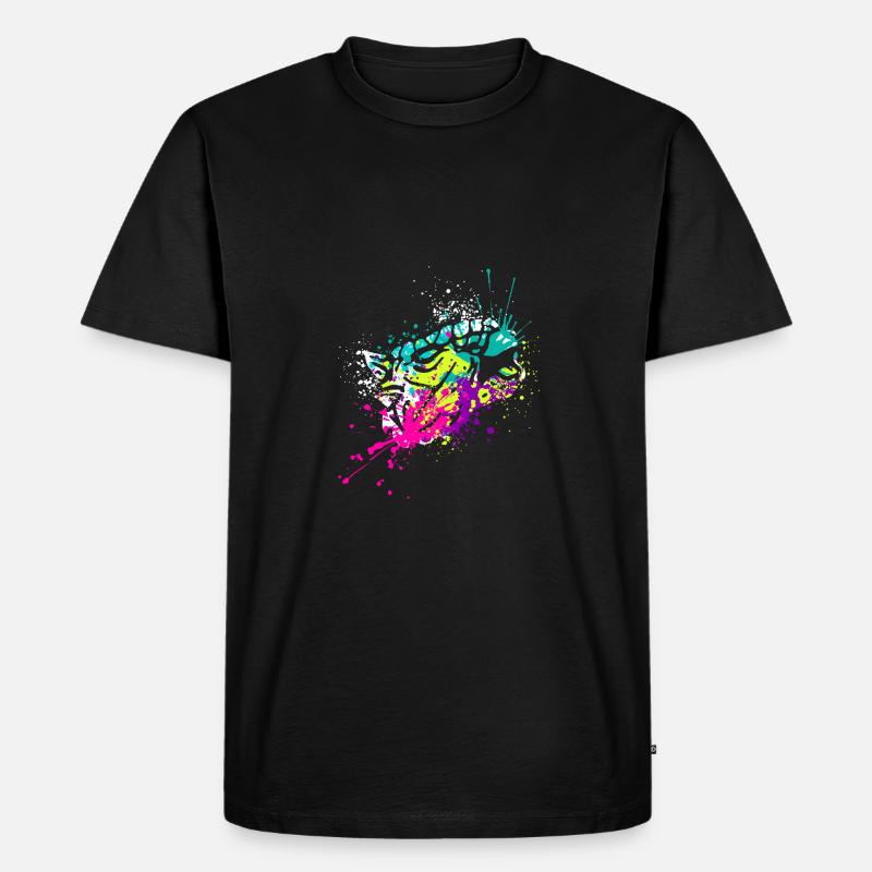 Splash art Dinosaur Ankylosaurus head - Männer Premium Bio T-Shirt - Schwarz