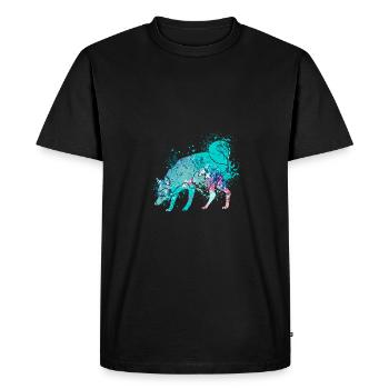 Colorful Splash Art Dog Lover Siberian Husky - Men's Premium Organic T-Shirt - black - Front - Nico (187cm)