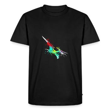 Splash art Dinosaur pterosaurs - Men's Premium Organic T-Shirt - black - Front - Nico (187cm)