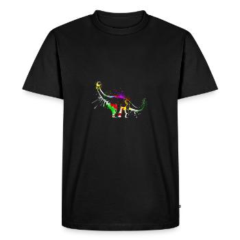 Splash art Dinosaur sauropod diplodocus - Men's Premium Organic T-Shirt - black - Front - Nico (187cm)