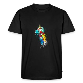 Splash art Dinosaur sauropod diplodocus head - Men's Premium Organic T-Shirt - black - Front - Nico (187cm)