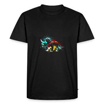Splash art Dinosaur Triceratops - Men's Premium Organic T-Shirt - black - Front - Nico (187cm)