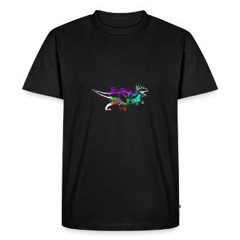 Splash art Dinosaur velociraptor - Men's Premium Organic T-Shirt - black - Front - Nico (187cm)