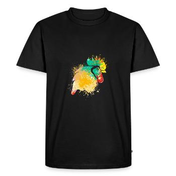 Colerfull Splash Art Farm animals chicken head - Men's Premium Organic T-Shirt - black - Front - Nico (187cm)