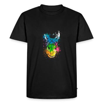 Colerfull Splash Art Farm animaux tête d’âne - T-shirt Premium bio Homme - noir - Devant - Nico (187cm)