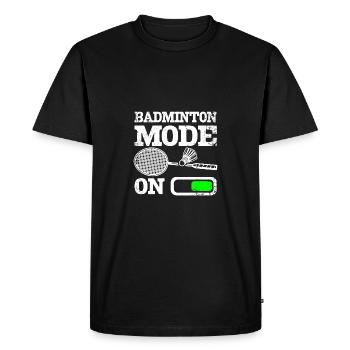Sports Badminton mode on - Men's Premium Organic T-Shirt - black - Front - Nico (187cm)