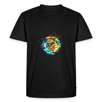 Splash Art Singe Bornéo Orang-outan - T-shirt Premium bio Homme - noir - Devant - Nico (187cm)